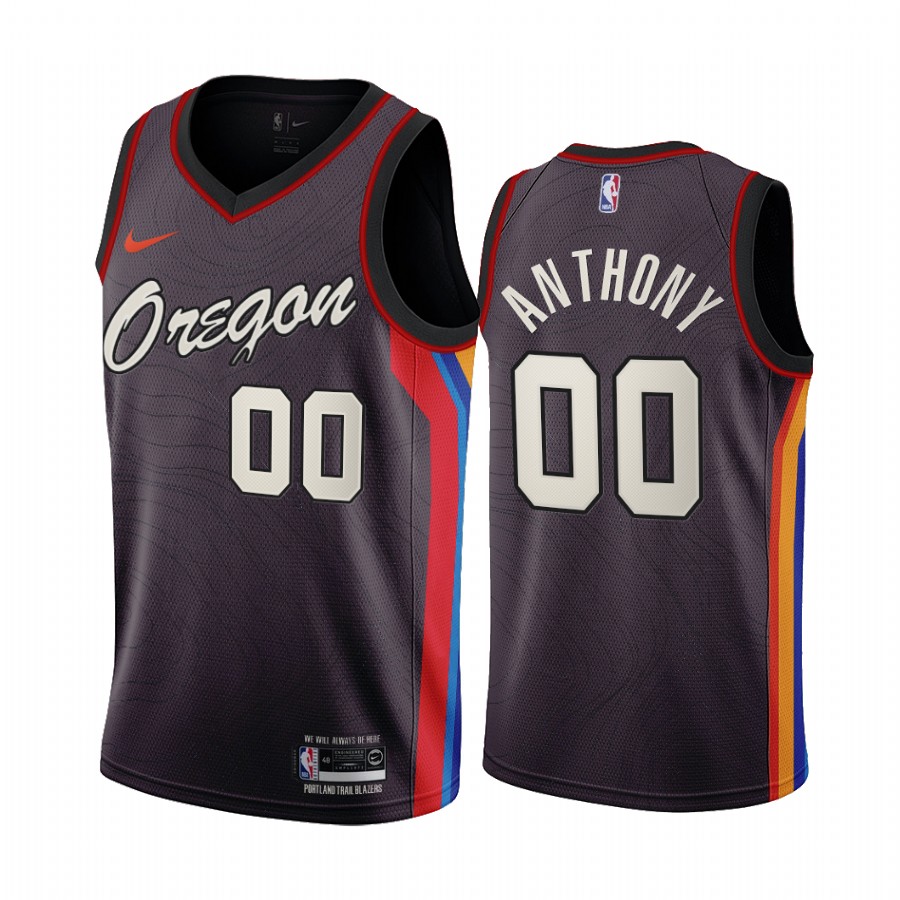 Men's Portland Trail Blazers #00 Carmelo Anthony 2020-21 Coffee NBA City Edition Stitched Jersey